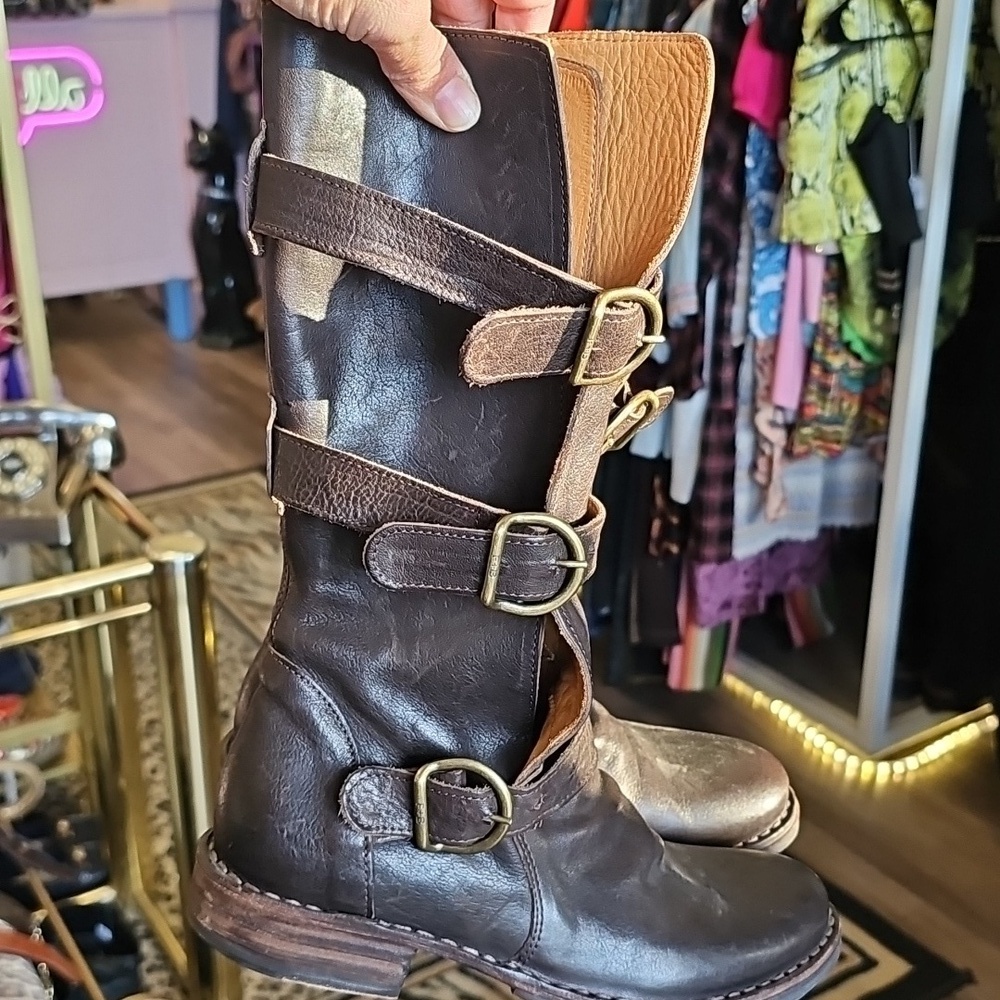 Fiorentini, Baker, Dark, Leather, Boots, Western, Riding, Winter, Casual, Tiktok